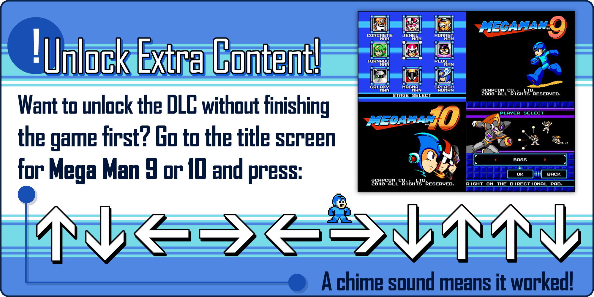 Mega Man Legacy Collection 2 has an oldschool cheat code that unlocks everything from the start Mega Man Legacy Collection 2 has an oldschool cheat code that unlocks everything from the start